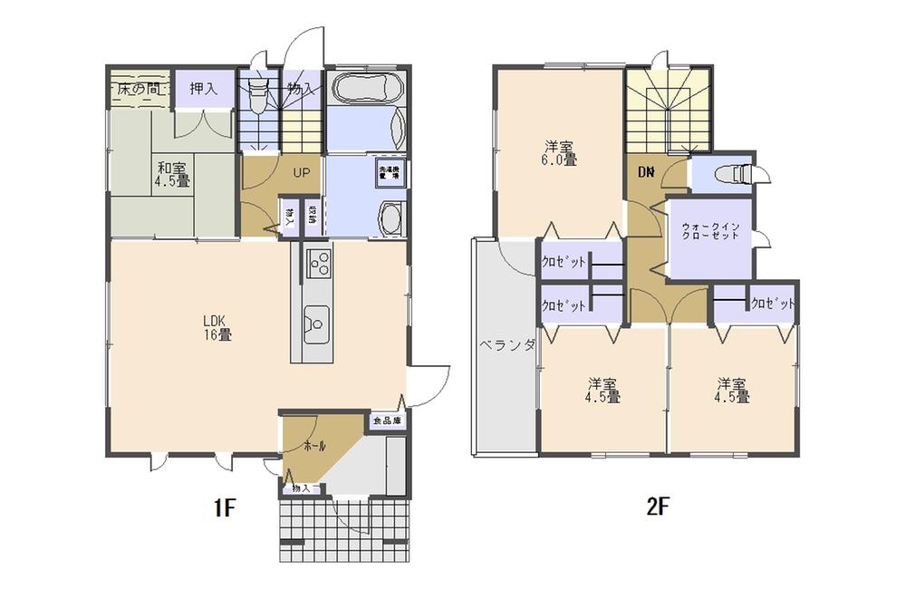 Floor plan. 22,200,000 yen, 4LDK + S (storeroom), Land area 161.43 sq m , Building area 96.88 sq m