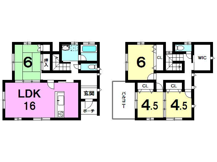 Floor plan. 24,800,000 yen, 4LDK, Land area 191.45 sq m , Building area 105.99 sq m