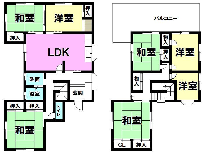 Floor plan. 26,300,000 yen, 7LDK, Land area 422.94 sq m , Building area 163.26 sq m local appearance photo