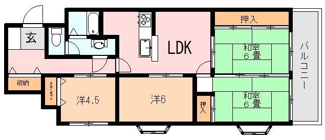 Floor plan. 4DK, Price 15,220,000 yen, Occupied area 75.43 sq m , Balcony area 10.56 sq m
