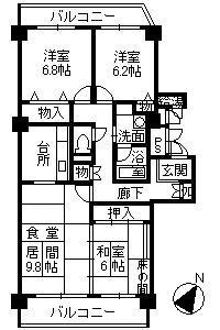 Floor plan. 3LDK, Price 12.6 million yen, Occupied area 77.55 sq m , Balcony area 13.19 sq m