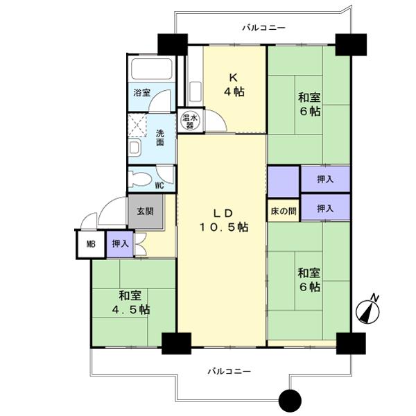 Floor plan. 3LDK, Price 7.8 million yen, Occupied area 66.31 sq m , Balcony area 14.65 sq m