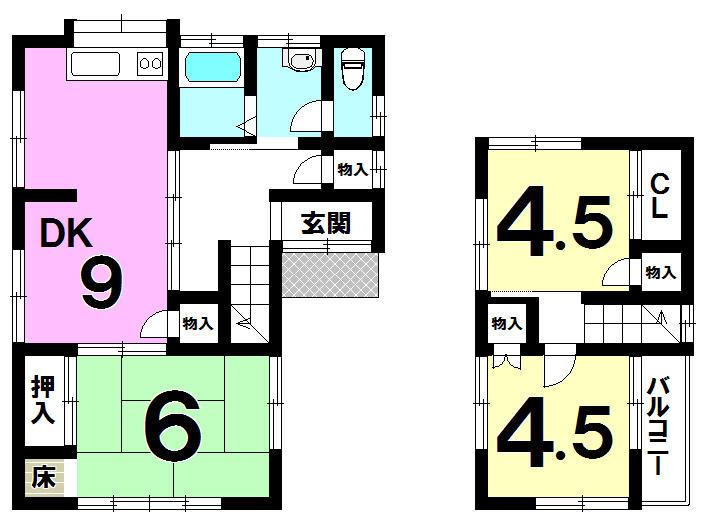 Floor plan. 10.8 million yen, 3DK, Land area 69.43 sq m , Building area 66.12 sq m