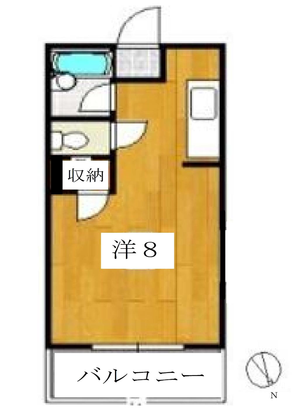 Floor plan. Price 2.7 million yen, Occupied area 19.23 sq m , Balcony area 3.3 sq m