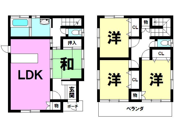 Floor plan. 19.9 million yen, 4LDK, Land area 118.59 sq m , Building area 93.96 sq m