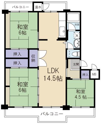 Floor plan. 3LDK, Price 9.8 million yen, Occupied area 70.91 sq m , Balcony area 38.23 sq m