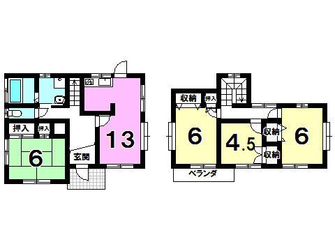 Floor plan. 22.5 million yen, 4LDK, Land area 162.27 sq m , Building area 111 sq m
