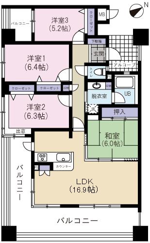 Floor plan. 4LDK, Price 27,800,000 yen, Occupied area 89.68 sq m , Balcony area 28.27 sq m