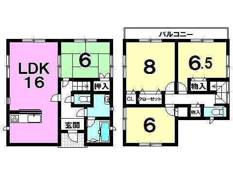 Floor plan. 24,300,000 yen, 4LDK, Land area 137.14 sq m , Building area 95.58 sq m
