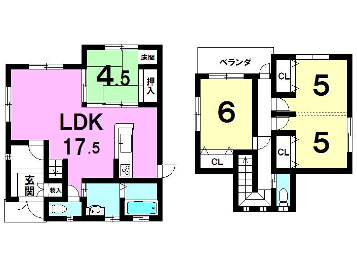 Floor plan. 22,800,000 yen, 4LDK, Land area 198.35 sq m , Building area 96.05 sq m