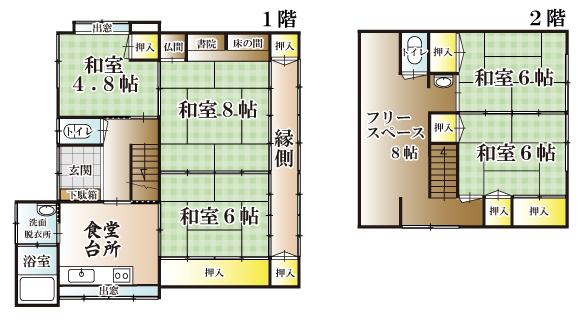 Floor plan. 13.5 million yen, 5DK, Land area 114.87 sq m , Building area 119.67 sq m