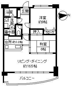 Floor plan. 2LDK, Price 16.5 million yen, Footprint 74.2 sq m , Balcony area 12.67 sq m