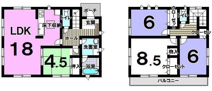 Floor plan. 26,300,000 yen, 4LDK, Land area 200.39 sq m , Building area 100.44 sq m