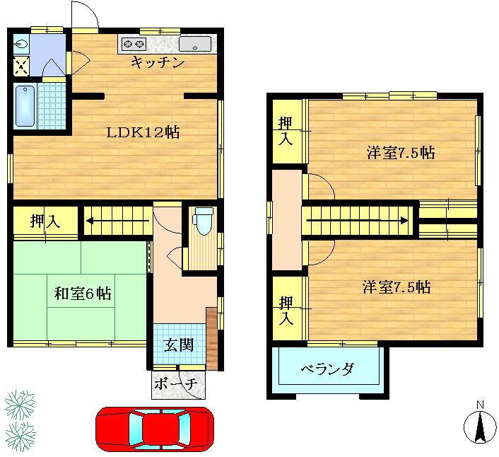 Floor plan. 12.5 million yen, 3LDK, Land area 99.18 sq m , Building area 82.93 sq m