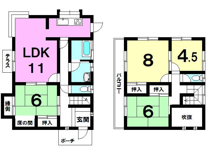 Floor plan. 8 million yen, 4LDK, Land area 253.86 sq m , Building area 101.66 sq m