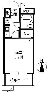 Floor plan. Price 3.4 million yen, Footprint 18.2 sq m , Balcony area 3.9 sq m