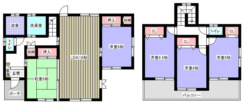 Floor plan. 23.4 million yen, 5LDK, Land area 182.2 sq m , Building area 109.35 sq m