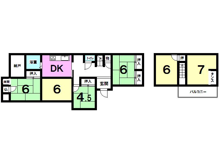 Floor plan. 16 million yen, 6DK, Land area 184.63 sq m , Building area 105.91 sq m
