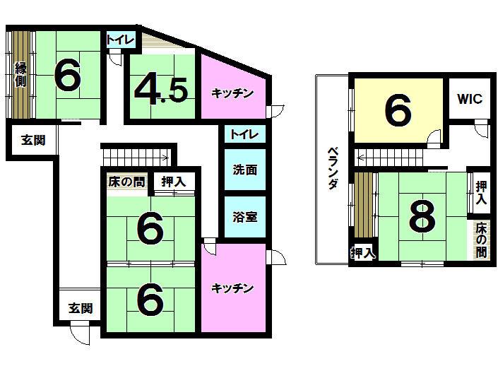Floor plan. 11.5 million yen, 6DK, Land area 161.05 sq m , Building area 150.43 sq m