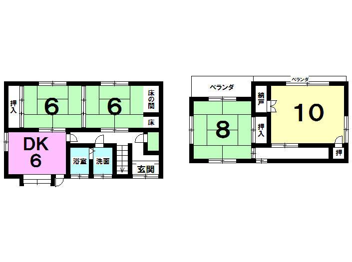 Floor plan. 7.5 million yen, 4DK, Land area 134.68 sq m , Building area 74.52 sq m