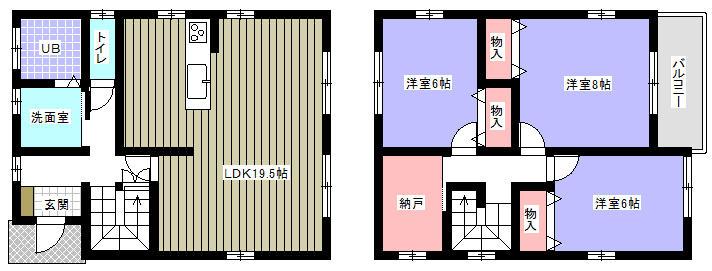 Floor plan. 17.8 million yen, 3LDK, Land area 165.29 sq m , Building area 99.36 sq m