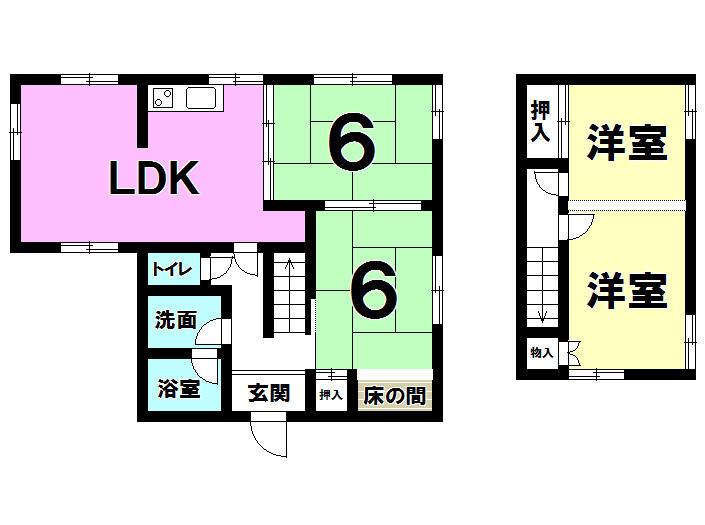 Floor plan. 10.8 million yen, 4LDK, Land area 214.32 sq m , Building area 93.68 sq m