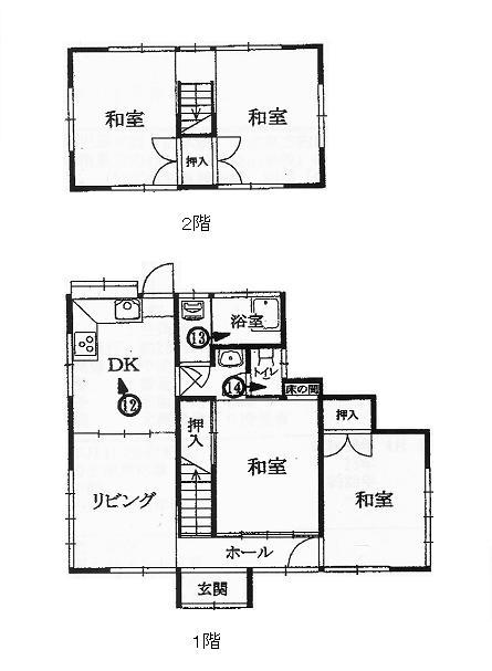 Floor plan. 14.5 million yen, 4LDK, Land area 187.52 sq m , Building area 80.31 sq m