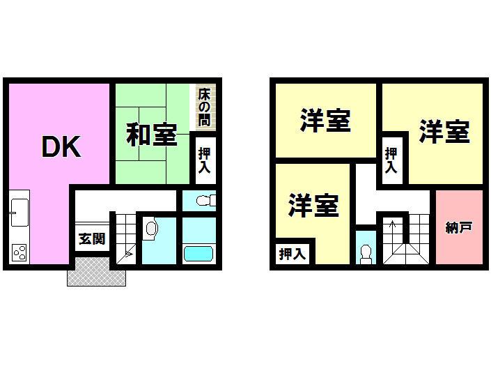 Floor plan. 18,800,000 yen, 4LDK, Land area 171.39 sq m , Building area 100.27 sq m