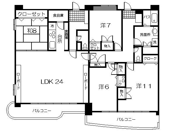 Floor plan. 4LDK, Price 20 million yen, Footprint 142.48 sq m , Balcony area 28.36 sq m