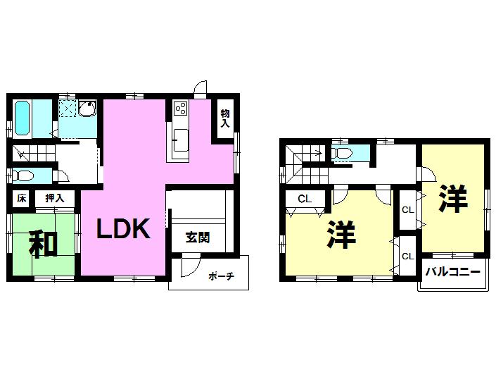 Floor plan. 21,800,000 yen, 3LDK, Land area 184.78 sq m , Building area 105.17 sq m