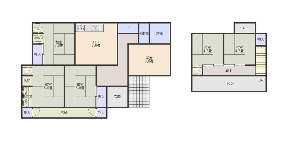 Floor plan. 17 million yen, 6DK, Land area 197.53 sq m , Building area 119.84 sq m