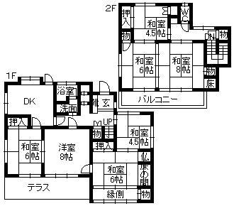 Floor plan. 17,900,000 yen, 7DK, Land area 204.2 sq m , Building area 135.36 sq m