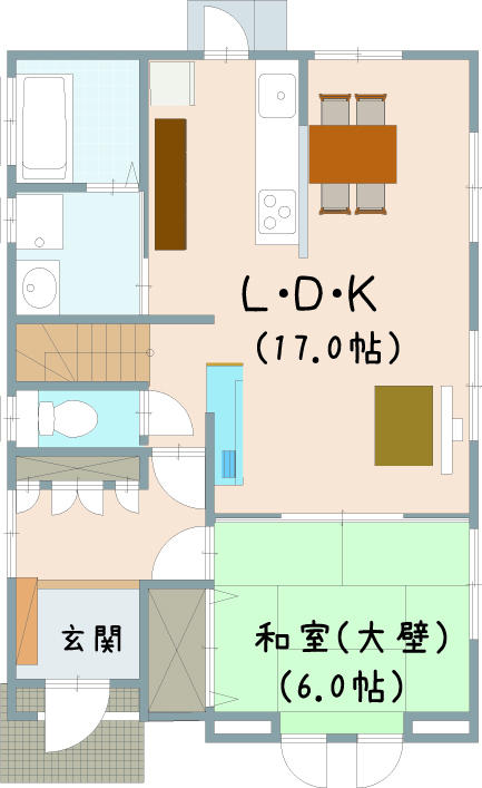 Floor plan. 21,190,000 yen, 4LDK, Land area 163.88 sq m , Building area 104.88 sq m   [1F]  17 Pledge spacious living and counter kitchen is characterized by. Communication will take with your cooking while family.
