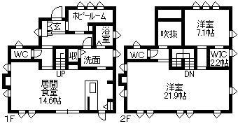 Floor plan. 29,800,000 yen, 2LDK, Land area 190.96 sq m , Building area 119.33 sq m