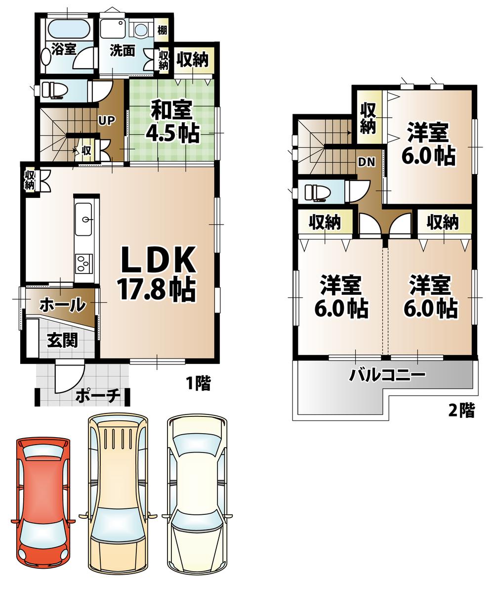 Floor plan. (H530001B), Price 31,200,000 yen, 4LDK, Land area 137.34 sq m , Building area 101.64 sq m