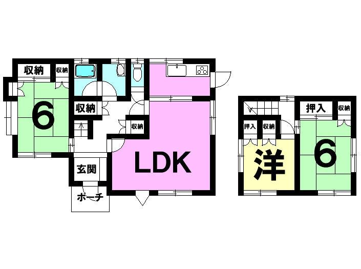 Floor plan. 9.8 million yen, 3LDK, Land area 170.1 sq m , Building area 96.18 sq m