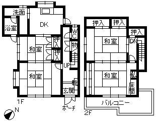 Floor plan. 28 million yen, 4DK, Land area 306.15 sq m , Building area 116.8 sq m