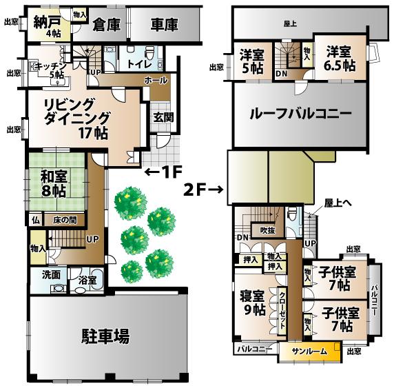 Floor plan. 65 million yen, 6LDK, Land area 333.13 sq m , Building area 290.26 sq m