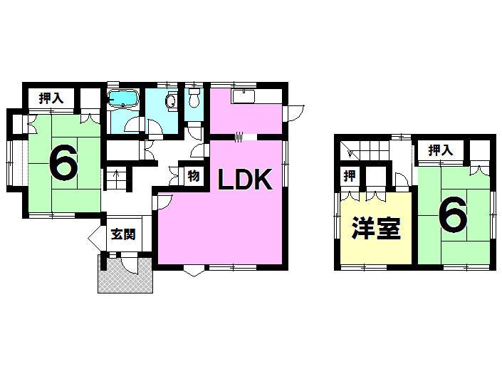 Floor plan. 9.8 million yen, 3LDK, Land area 170.1 sq m , Building area 96.18 sq m local appearance photo