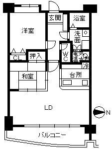 Floor plan. 2LDK, Price 15.8 million yen, Footprint 74.2 sq m , Balcony area 12.67 sq m floor plan