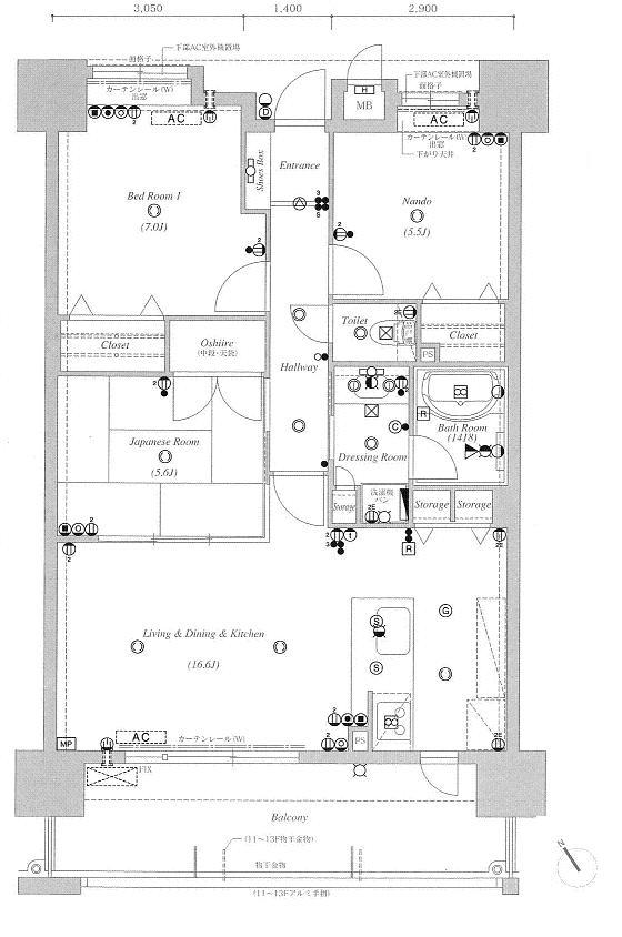 Floor plan. 3LDK, Price 25,500,000 yen, Occupied area 75.39 sq m , Balcony area 14.7 sq m