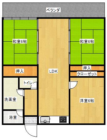 Floor plan. 3LDK, Price 12 million yen, Occupied area 74.68 sq m , Balcony area 9.65 sq m