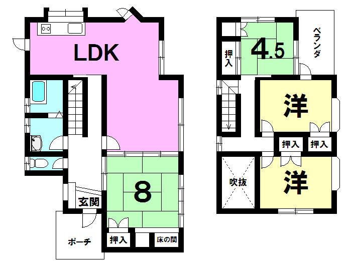 Floor plan. 16 million yen, 4LDK, Land area 195.73 sq m , Building area 116.42 sq m