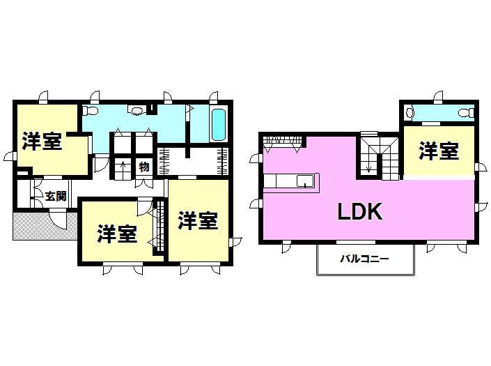 Floor plan. 35 million yen, 3LDK, Land area 212.82 sq m , Building area 119.73 sq m