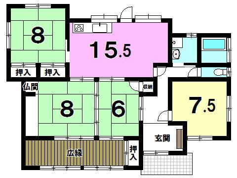 Floor plan. 23.8 million yen, 4LDK, Land area 3209 sq m , Building area 120.48 sq m