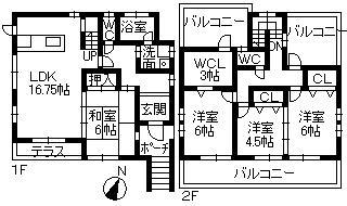 Floor plan. 25,800,000 yen, 4LDK, Land area 145.87 sq m , Building area 104.33 sq m