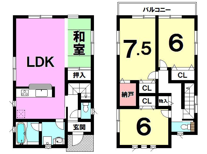 Floor plan. 27,800,000 yen, 4LDK, Land area 145.96 sq m , Building area 93.96 sq m