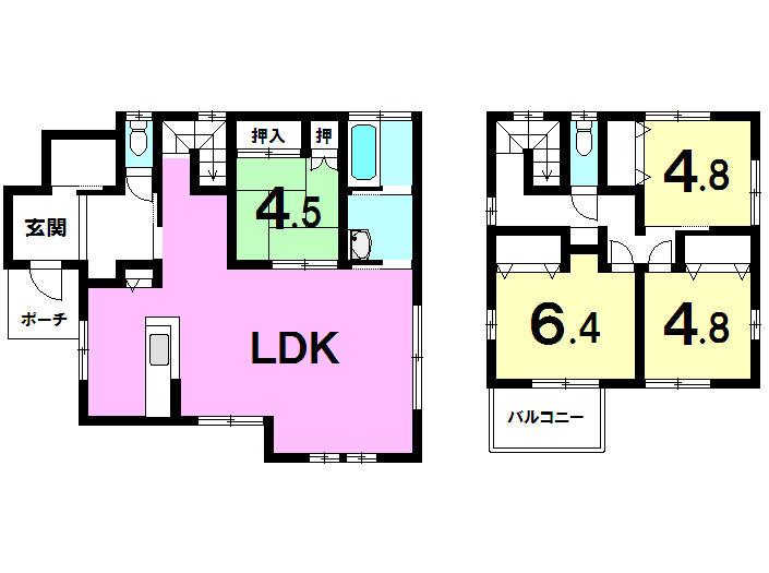 Floor plan. 24 million yen, 4LDK, Land area 193 sq m , Building area 112.43 sq m
