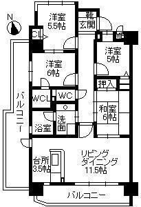Floor plan. 4LDK, Price 27.6 million yen, Occupied area 84.64 sq m , Balcony area 32.07 sq m