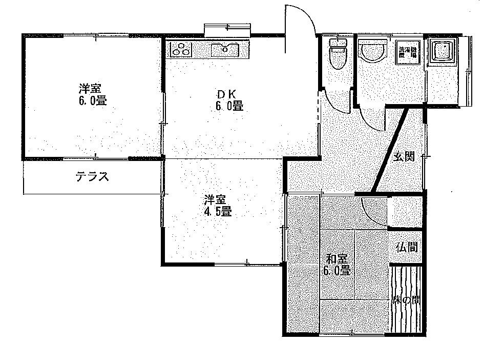 Floor plan. 9.8 million yen, 3DK, Land area 145.94 sq m , Building area 60.59 sq m